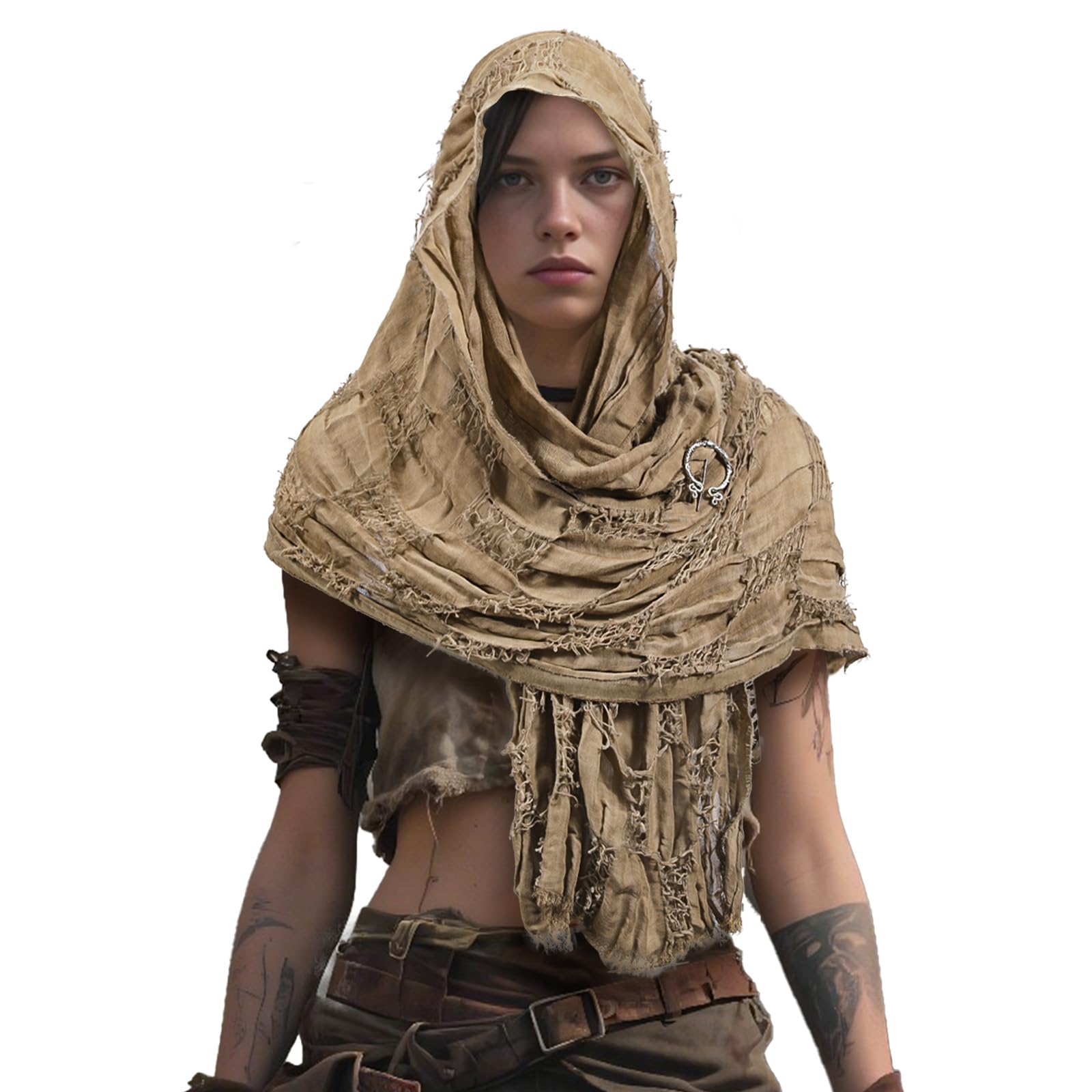 Medieval Men'S Accessories - Dune Costume Post Apocalyptic Hooded Cloak