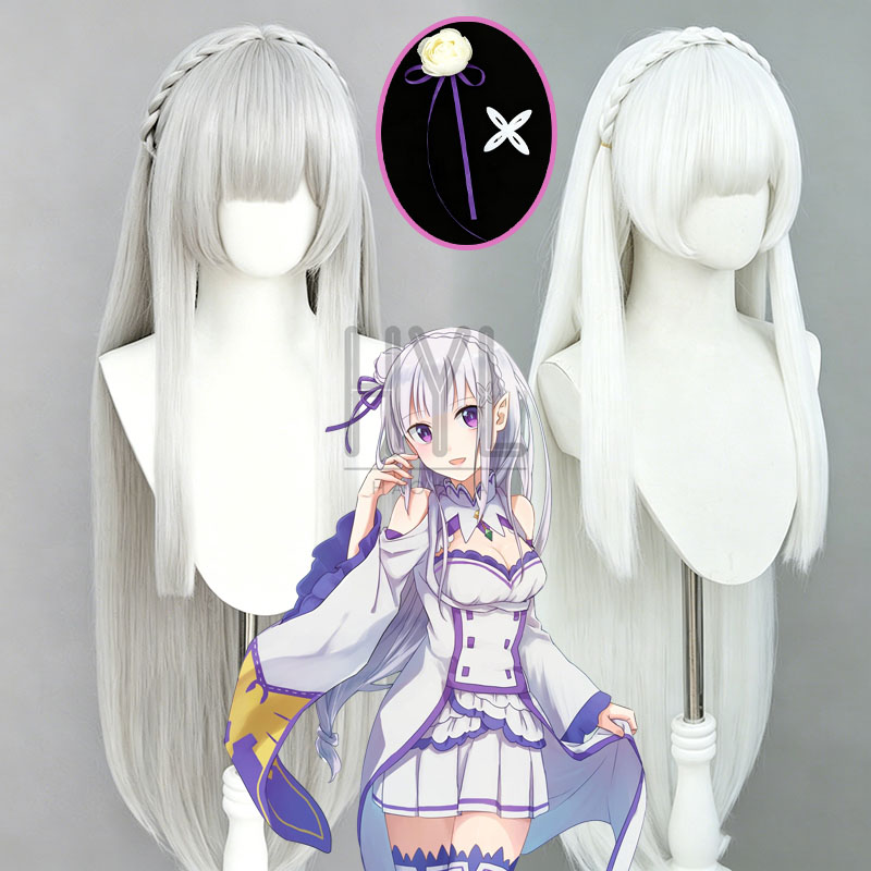 Anime Re:Zero Emilia Cosplay W - Men Accessories In Silver review and price