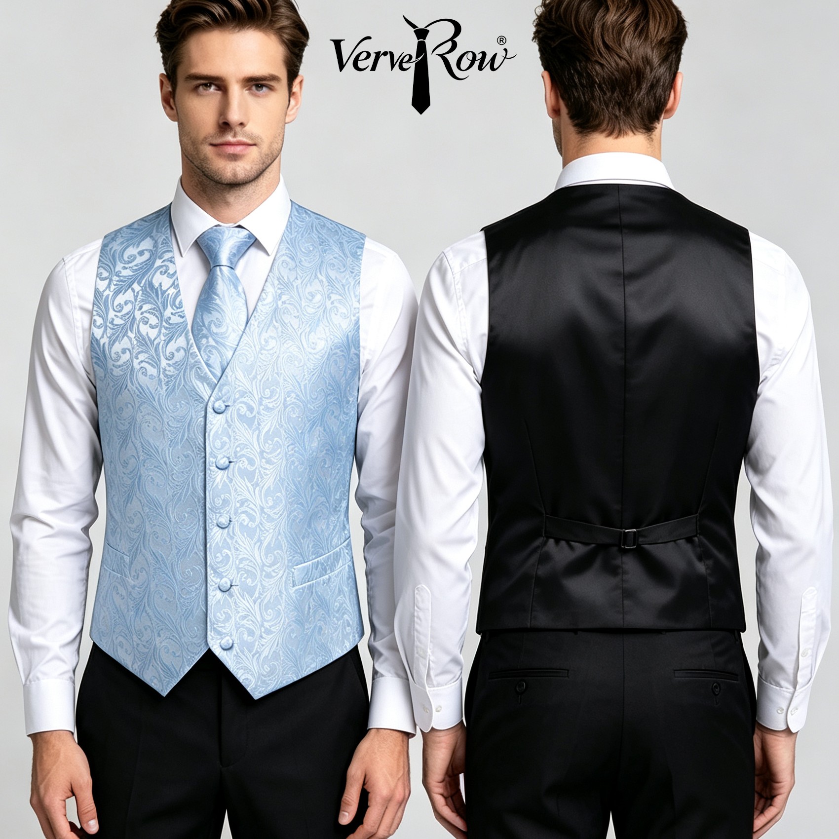 Light Blue Jacquard Vest Tie P - Men'S Accessories Office review and price