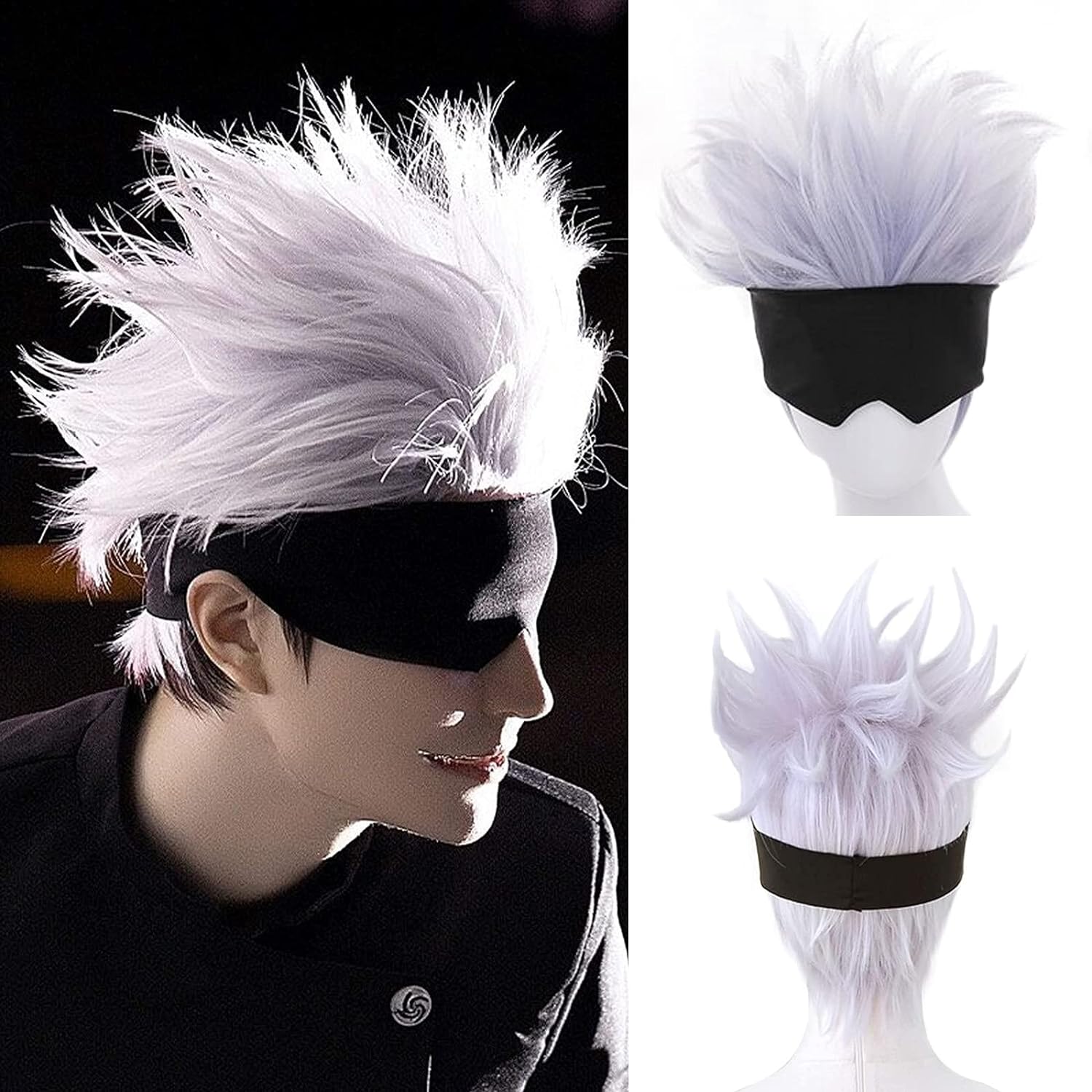 Black Blindfold + Short Wavy C - Men Accessories In Silver review and price