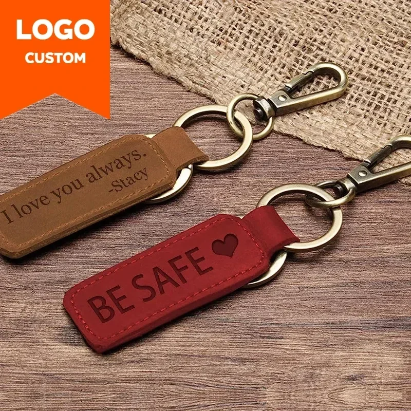 Laser Custom Logo Leather Keyc - Men Accessories In Silver review and price