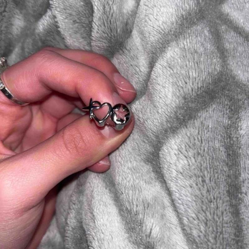 Punk Hip Hop Hollow Heart Teet - Men Accessories In Silver review and price