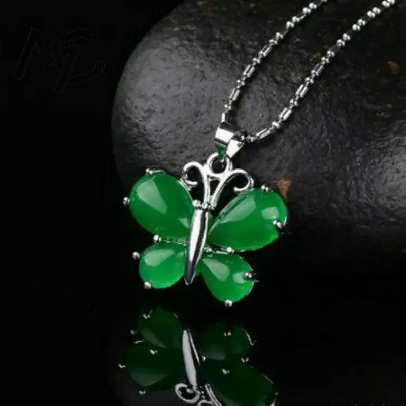 S925 Silver Green Jade Butterf - Men Accessories In Silver review and price